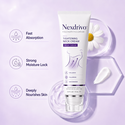 ✨ Nexdrivo™ Instant Neck Lift Cream  — 🧴 Infused with Retinol & Hyaluronic Acid | Firms the Neck, Reduces Wrinkles & Double Chin